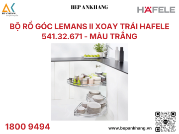 Phụ kiện tủ góc Xoay trái Hafele Rổ góc LeMans II 450/600-750 mm 541.32.671